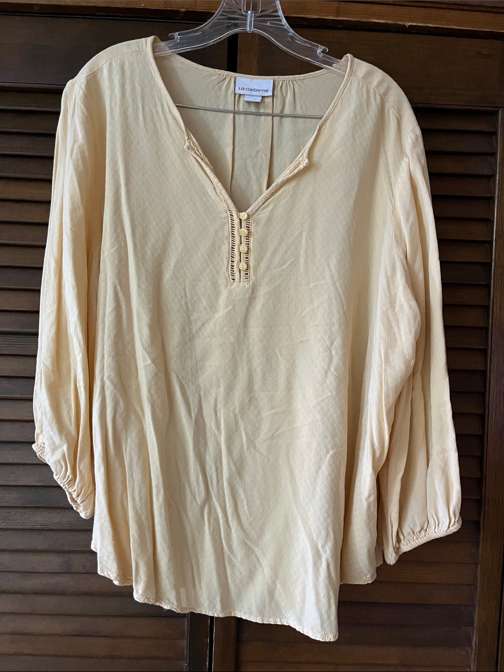 Liz Claiborne Button-Trim Peasant Tunic